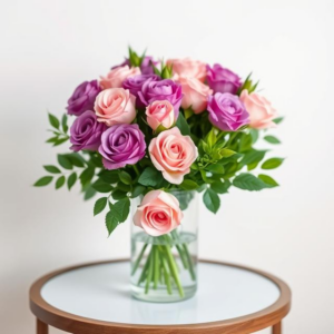Purple and Pink Rose Bouquet